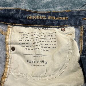 American Eagle Outfitters Men's Dark Blue Straight Jeans